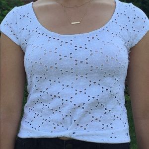 White pattered crop top. Lightly worn.